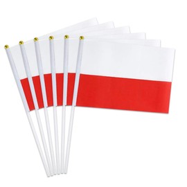 Poland Flag Small Polish Flag 12 Pack Mini Hand Held Polish Flags on Sticks for Party Parades Sports Events Patriotic Holiday Decorations