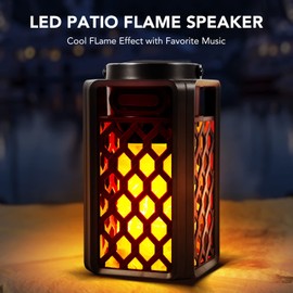 Outdoor Bluetooth Speaker,Wireless Bluetooth Speaker with Torch Light,IP65 Waterproof LED Flame Atmosphere Lantern Speaker for Party Garden Camping Patio Men Women Couples Dads Moms