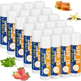 25 unidades de bálsamos labiales de protección solar Spf a granel, 30 bálsamos labiales con protector solar, maestros, enfermeras, voluntarios, empleados, regalos de agradecimiento a granel, equipo de trabajo de fin de año, regalos para mujeres y hombres