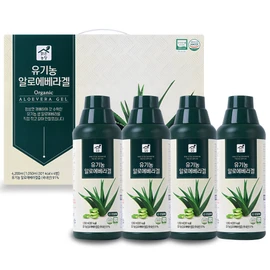 Malgun Farm Organic Aloe Vera Gel, 1.05L, 4 ea / 맑은농장 유기농 알로에 베라 겔, 1.05L, 4개