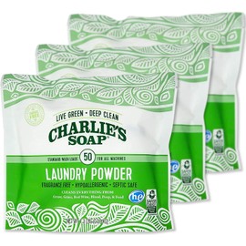 Charlie's Soap - Unscented Laundry Powder 50 Loads (Three 50-load Bags, 150 Total Loads)