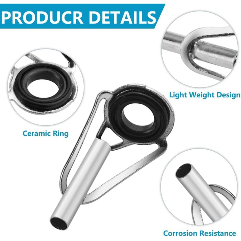 50 Pieces Fishing Rod Tip Repair Kit Rod Tips Kit