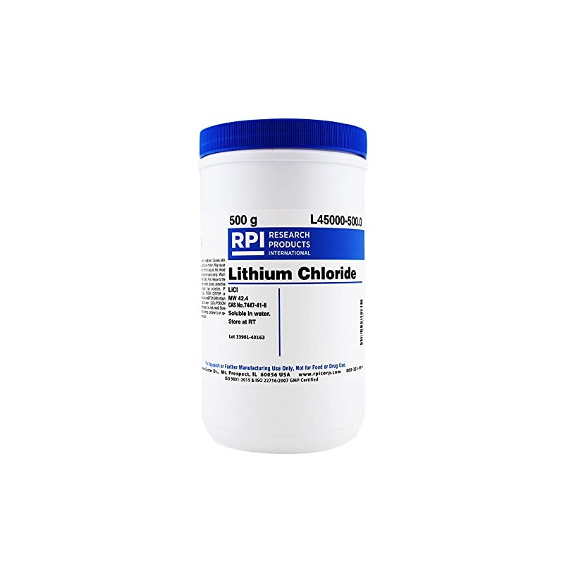 RPI Lithium Chloride Powder, 500 Grams, >99% Purity, for Research