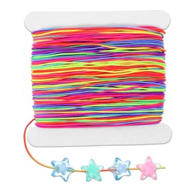 LXUEJIE Elastic Bracelet String, 1mmX50m Stretchy Rainbow Bracelet String