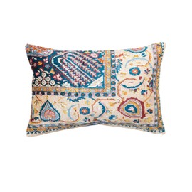 Creative Co-Op, Multicolor Vintage Mosaic Velvet Lumbar Pillow