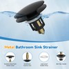iFealClear Universal Black Bathroom Sink Stopper, Metal Pop Up Sink