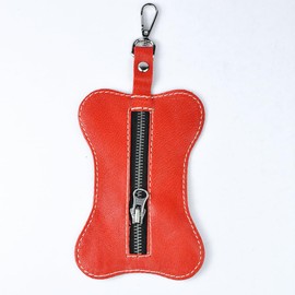 Leatherax Premium Leather Dog Poop Bag Dispenser - Waterproof, Portable, and Compact Poop Bag Holder for Dog Walking, Traveling, Hiking, and Training - Pet Waste Management Solution (Red)