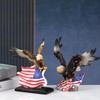 9'' Tall Bald Eagle with Outspread Wings Perching On Star
