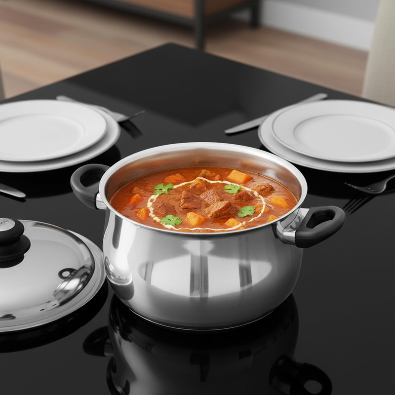 Tuxton Home Nevada 7 Piece Cookware set; Stainless Steel, PFTE