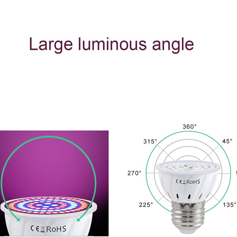 4 Pack Grow Light Bulb, Full Spectrum 7W Grow Lamp