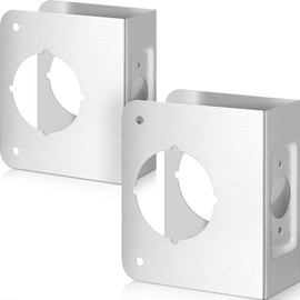 Lock and Door Reinforcement Plate 1-3/4-inch Thick by 2-3/8-inch Backset 2-1/8-inch Bore Doors Reinforce Repair Stainless Steel Home Security Door Lock Plate Add Security to Your Home(2 Pcs)