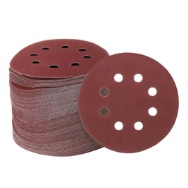 sourcing map 150pcs Hook and Loop Sanding Discs 5" 8-Hole 1500 Grits Aluminum Oxide Abrasive Sandpaper for Random Orbital Sander Woodworking Sand Automotive Paint, Red