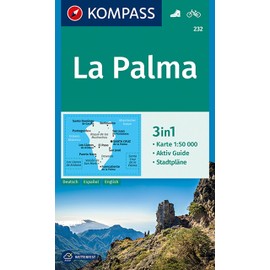 KOMPASS Wanderkarte 232 La Palma 1:50.000: 3in1 Wanderkarte mit Aktiv Guide und Stadtplänen. Fahrradfahren