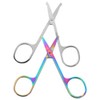 Rounded Tip Nose Hair Scissors Set 2 Pcs Stainless Steel