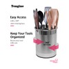 TENGINE Stainless Utensil Holder 360° Rotating 6.5X5.25 Inch Utensil Crocks