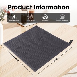 Keith LUN 6 Pack 100% Cotton Wash Cloth, 12x12Inch Highly Absorbent and Soft Feel Fingertip Towels, Machine Washable Washcloths for Bathroom, Gym, Hotel, Spa and Kitchen, 6 Colors