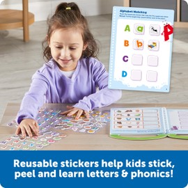 Learning Resources Skill Builders! Smart Stickers Letters & Phonics, 4 Pieces, Ages 3+, ABC Learning, Montessori Busy Book, Easter Basket Toys, Ages 3+, 4 Pieces