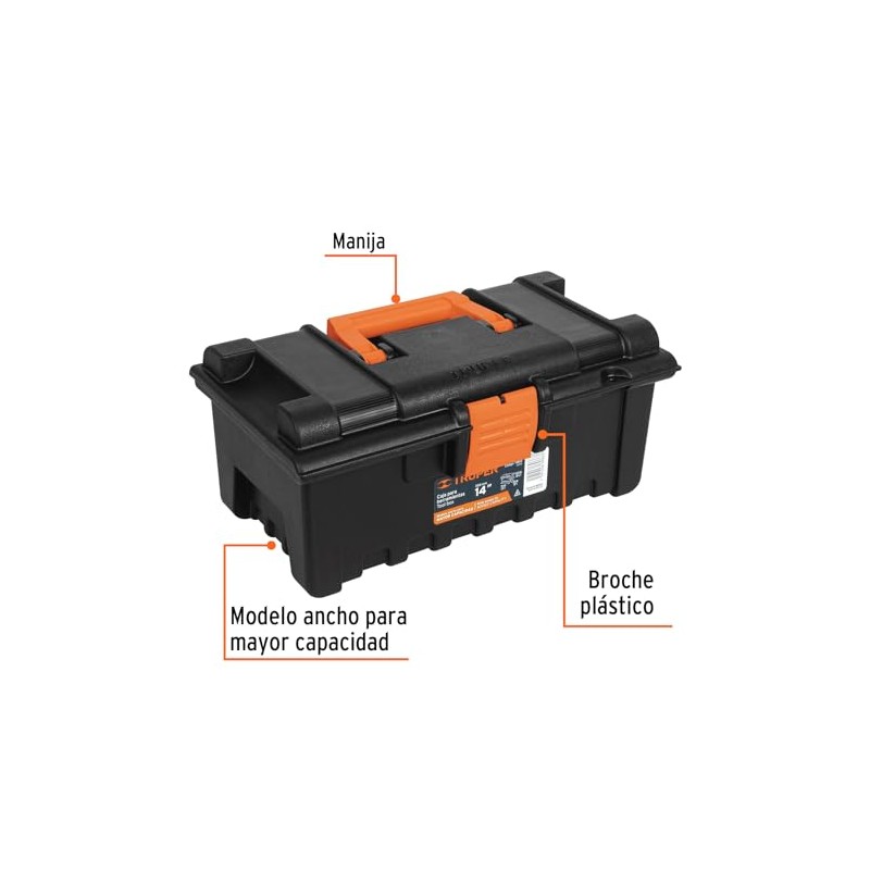 Truper CHA-14N, Caja para herramienta, amplia de 14, color puede