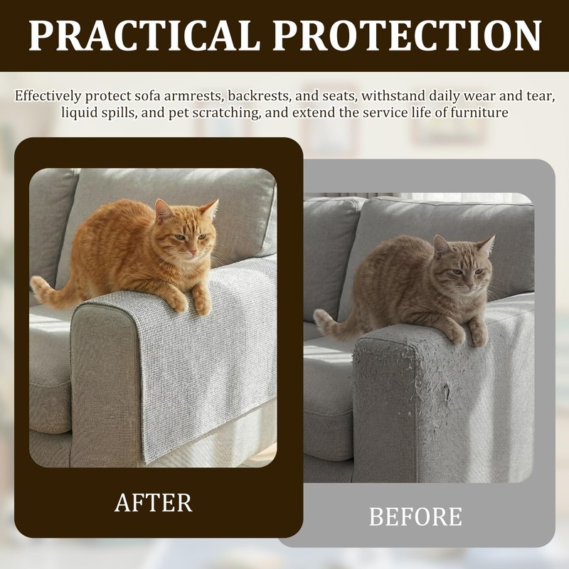Caffney 2Pcs Waterproof Couch Arm Covers Set Non-Slip Couch Armrest