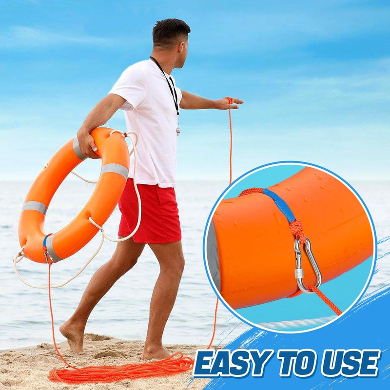 Acostop Professional Water Floating Lifesaving Anchor Rope, Orange