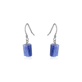Kyanite Raw Nugget Earrings in Stainless Steel