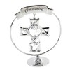 Crystocraft Keepsake Christening Cross Gift Ornament - Chrome Plated with
