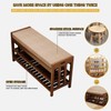 SACSTAR Shoe Rack and Storage Bench for Entryway, 2-Tier Upholstered