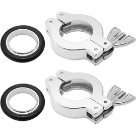 2 SETS KF-25 Aluminium Wing Nut Hinge Clamp w/Aluminum Centering Ring KF25 with FKM Quick Clamps O-ring