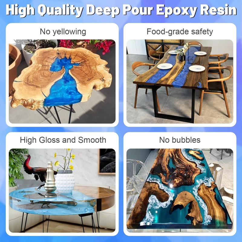 Puduo Deep Pour Epoxy Resin 1.5 Gallon Kit, 2-4 inch