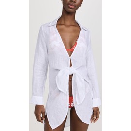 PQ Swim Women's Millie Tie Cover Up, White, XS-S