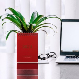 jojofuny Small Calendar 2024 Desk Flip Calendar Lunar New Year Academic Year Calendar Schedule Desk Calendar Desk Calendar 2024 Decor Office Calendar Clamshell Paper Spiral Notebook