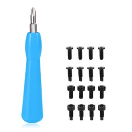 WeddHuis Gamebit Screwdriver 4.5 mm and 3.8 mm (with 16 Screws) Double-Ended Gamebit Screwdriver Set, Safety Screwdriver for Repair SNES, NES, N64, GameBoy, Magnetic Screwdriver