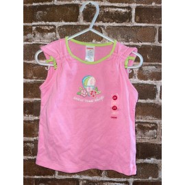 Gymboree NWT GYMBOREE GIRLS 2T ISLAND FUN SNOW CONE SHOP T TOP TEE PINK GREEN TRIM T