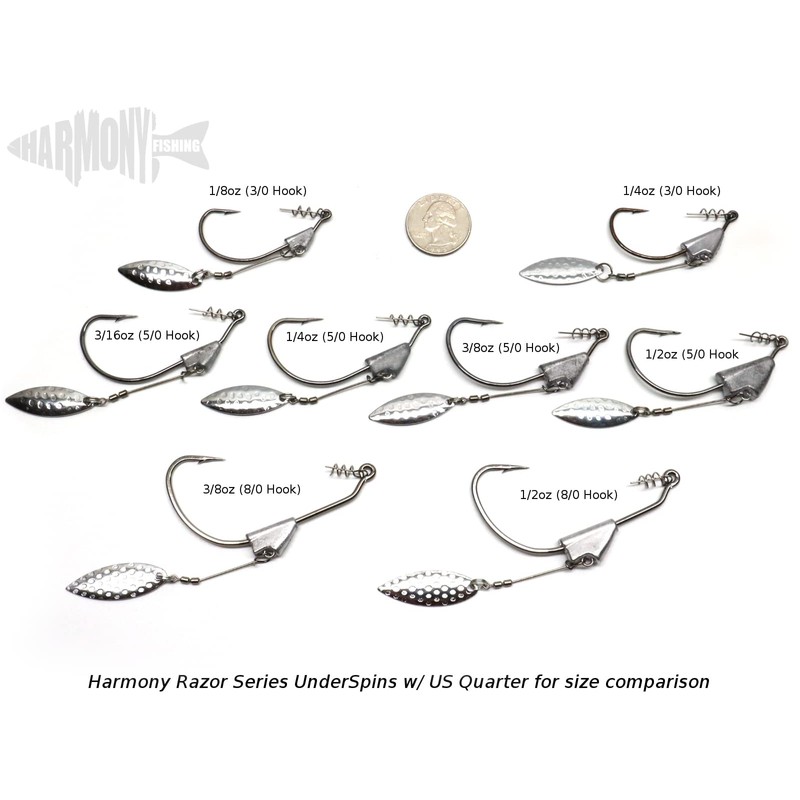Harmony Fishing - Razor Series Underspin Swimbait Hooks (4 Pack