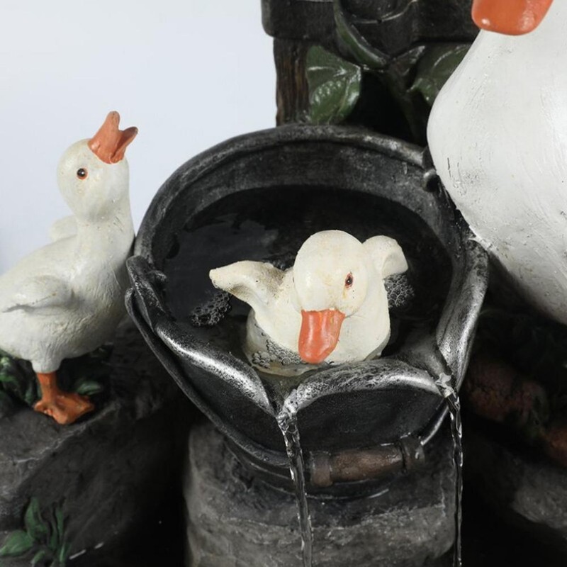 Animal Garden Statue Cute LED Duck Water Fountain Statue Home