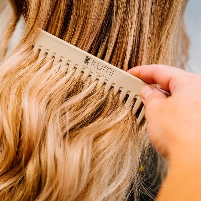 Kumi Wheat Eco-Friendly Afro Styling Comb Oatmeal - Durable &