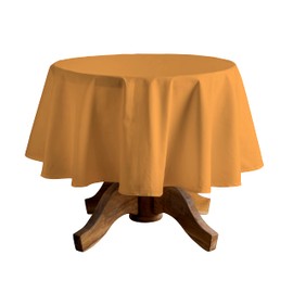 Calicot Tablecloth 100% Cotton Table Cover Decorative Round Easter Washable Tablecloths for Kitchen, Dining, Buffet Parties, Banquets & Camping - Warm Apricot (63")