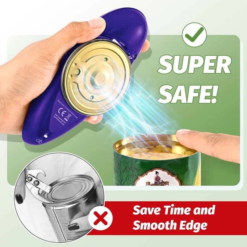 Electric Can Opener, Handheld One Touch Automatic Can Openers