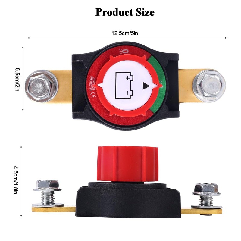 Side Post Battery Disconnect Switch, 12-48V Car Battery Kill Switch,