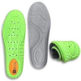 Soles Insoles for Men and Women, 4D Cloud Soft Shock Absorption Insoles Comfort Sports Shoe Inserts, Arch Support Insoles, Memory Foam Insoles (Gray, W 11-12 / M 9.5-10.5 (11.02''))