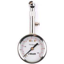 Koshihara KK596 Air Gauge, Tire Pressure Gauge, For General Vehicles, Tire Air Gauge, Measurement Range: 0-400 kPa/0-60 psi, Gauge Diameter: 1.1 inches (28 mm)