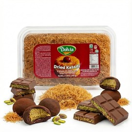 DOLVIA Roasted Kataifi 200g (7.05 oz) – Ready to Use Crispy Shredded Phyllo Dough for Middle Eastern dubai chocolate bar Kit, Kadayif Ice Pistachio Cream – Vegan Brown Katafi Pastry Dough