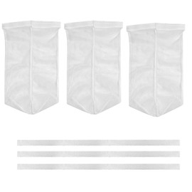 3pcs Rope Mesh Dryer Vent Lint Bags Dustproof and Ventilation Dryer Vents Bag for Outdoor Dryer Vent Dust Filter Bags White