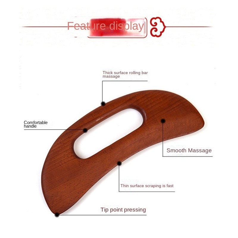 No Brand Carbonized Wooden Gua sha Massage Scraping Scraper Pressure