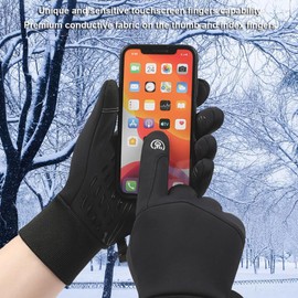 Minicoco Warm Winter Gloves Unisex Touchscreen Gloves Non Slip Thermal Gloves Windproof Winter Gloves for Men Women Walking Riding Driving Cycling (Grey)