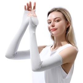 ZVCXOE Women's Arm Cover, UPF50+ UV Protection, Cool to Touch, Sweat Absorbent, Quick Drying, Long UV Gloves, Cool, Fit, Stretchy, Breathable, Arm Cover, Sun Protection, Work or School Commute,