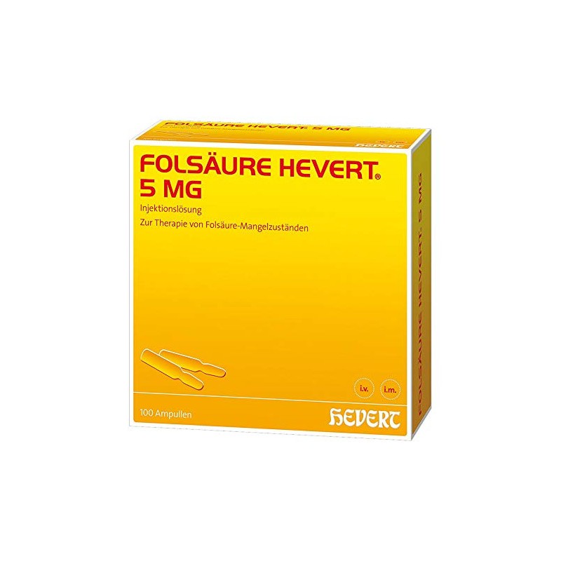 Folic Acid Hevert 5 mg Ampoules, Pack of 100