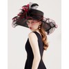 yrsZX Organza Church Derby Hats for Women Wedding Tea Party