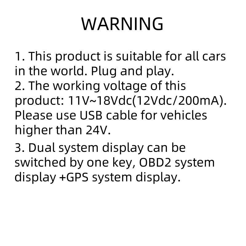 OBD2+GPS Car Projector, MPH KMH Automatic Hud Speedometer, Windshield Car Head Up
