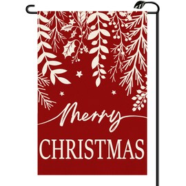 Floral Merry Christmas Garden Flag 12x18 Inch Vertical Double Sided Winter Xmas Red Small Flags Farmhouse Outside Decoration For Yard SD13